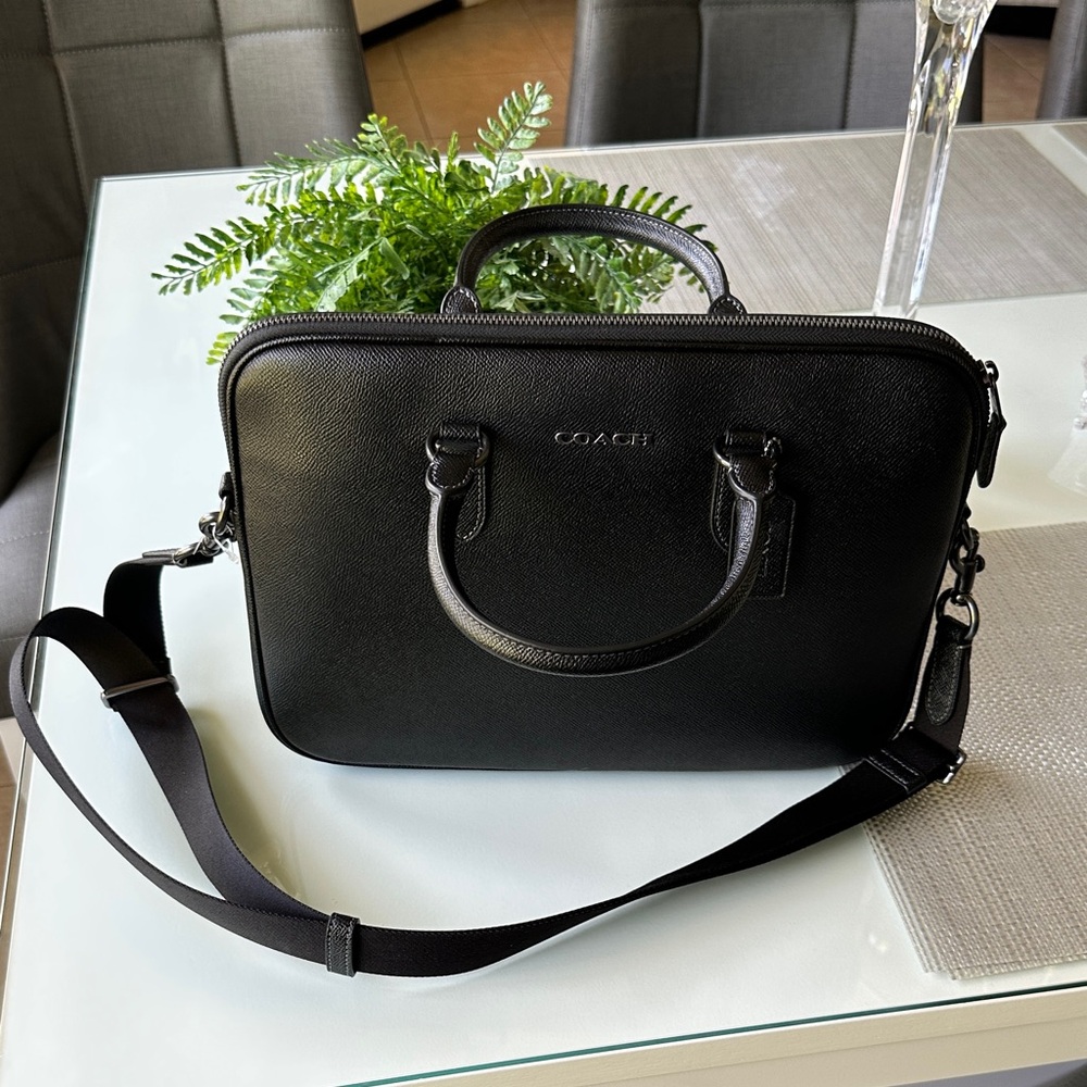 Coach Black Leather Briefcase